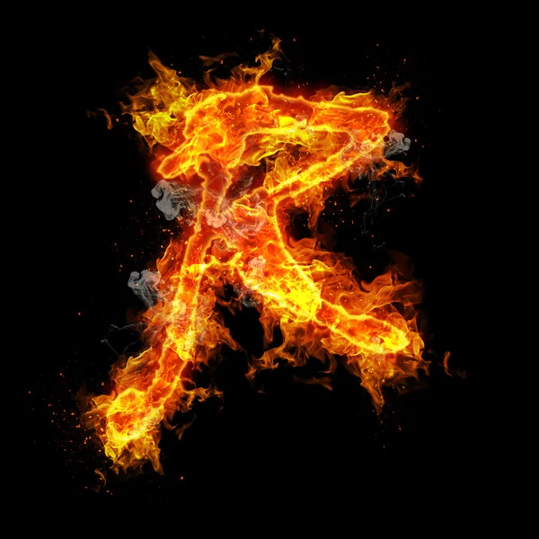 Ogień litera r — Zdjęcie stockowe