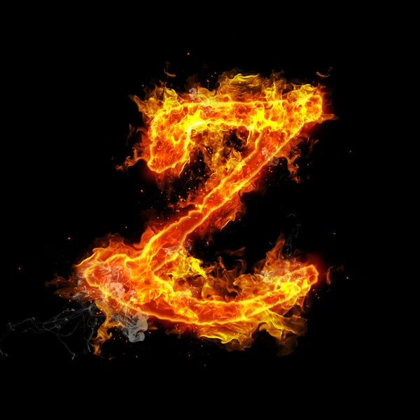 Fire letter Z — Stock Photo, Image