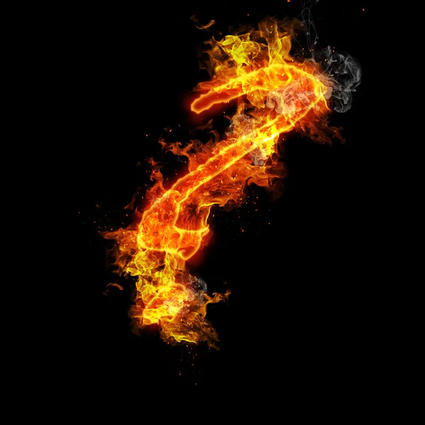 Fire the question mark — Stock Photo, Image