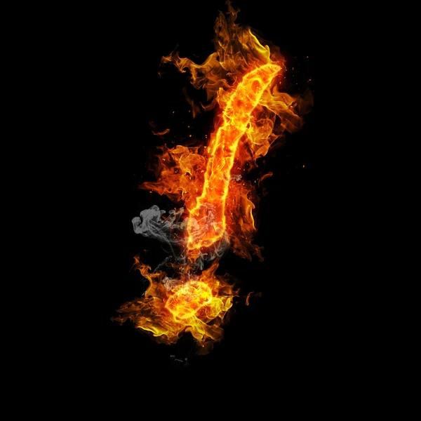 Fire exclamation mark — Stock Photo, Image