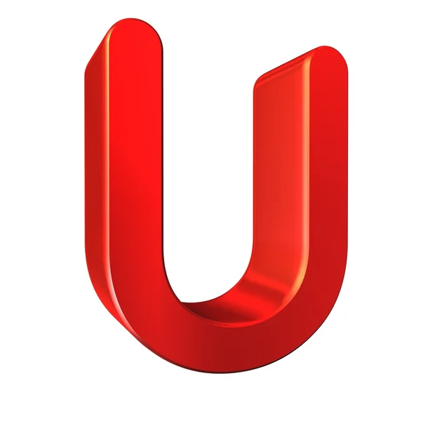 Red 3d letter U isolated white background — Stock Photo, Image