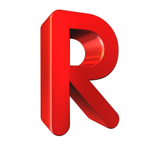 Kırmızı 3d harf R izole beyaz arka plan