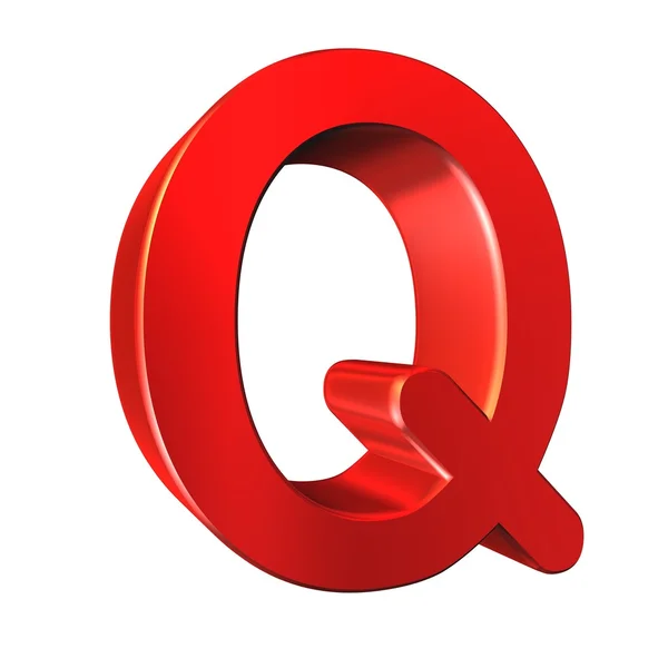 Red 3D-letter Q geïsoleerd witte achtergrond — Stockfoto