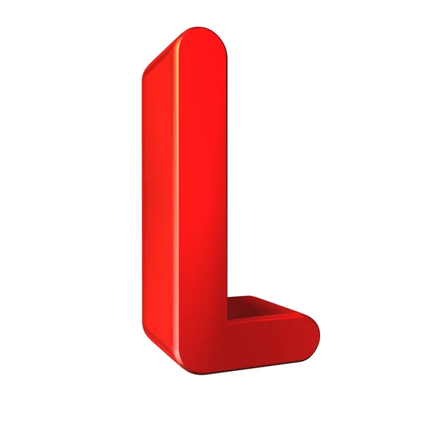 Red 3d letter L isolated white background — Stock Photo, Image