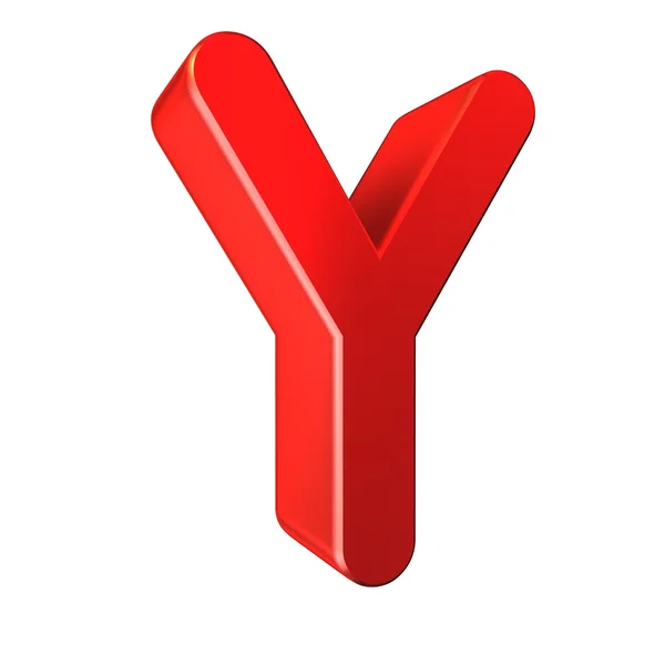 Red 3d letter Y isolated white background — Stock Photo, Image