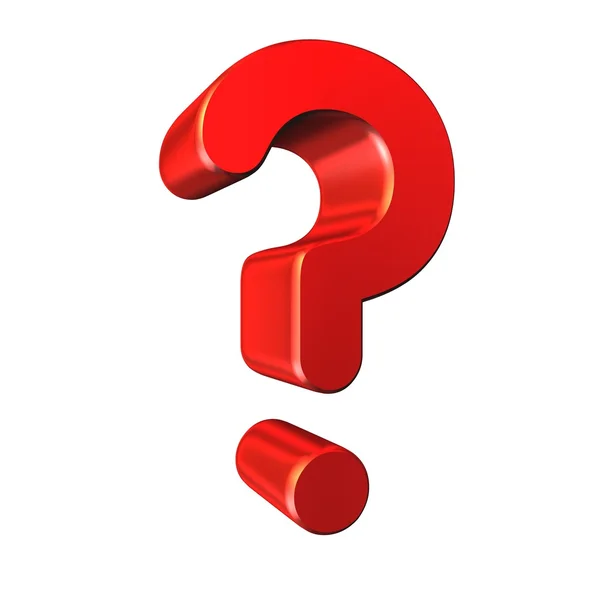 Beyaz arka plan üzerinde izole kırmızı soru işareti