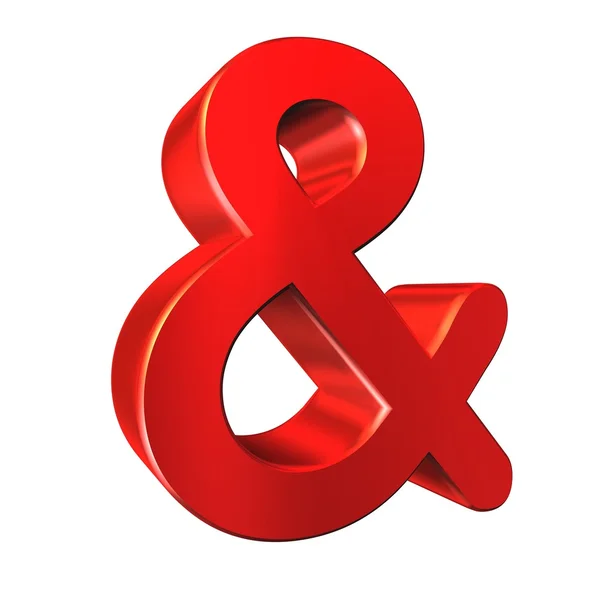 Und Symbol. rotes 3D-Bild auf weißem Hintergrund — Stockfoto