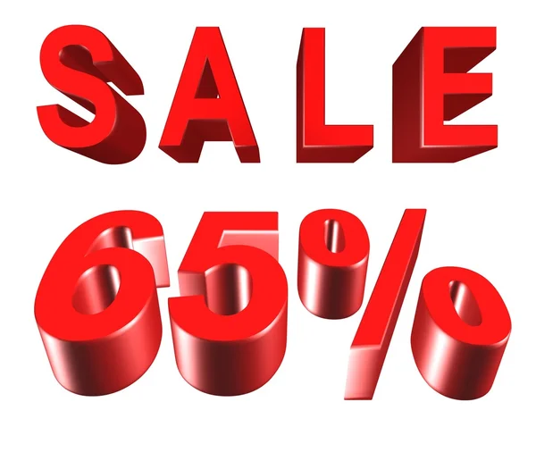 Sale - price reduction of 65 percent — Stock Photo, Image