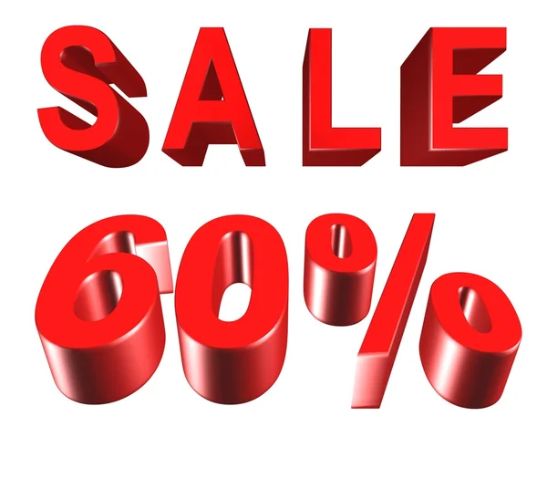 Sale - price reduction of 60 percent — Stock Photo, Image