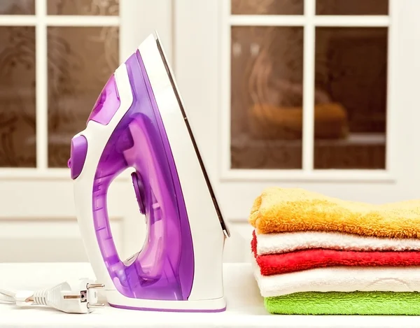 Ironing on home desktop — Stock Photo, Image
