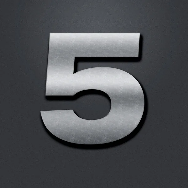 Shabby metal numbers - five — Stock Photo, Image