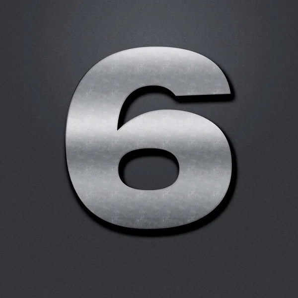 Shabby metal numbers - six — Stock Photo, Image