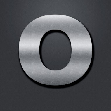 Eski püskü metal krom - O harfi