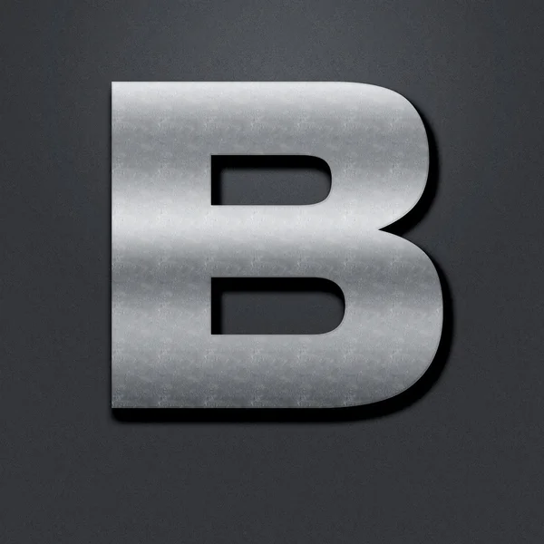 Kopott fém króm - B betű — Stock Fotó