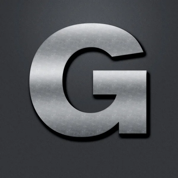 Letter shabby metal chromium - G — Stockfoto