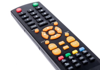 TV uzaktan kumanda tuş izole beyaz siyah