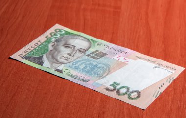 Ukraynalı para hryvna ahşap arka plan üzerinde