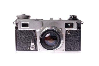 izole beyaz üzerine eski fotoğraf makinesi