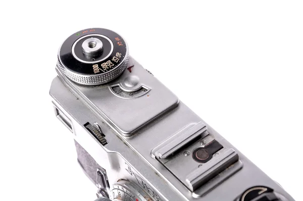 Vecchia fotocamera su isolato bianco — Foto Stock