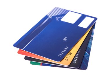 Kredi kartı beyaz arkaplanda izole edildi