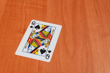 iskambil ahşap masa, closeup üzerinde