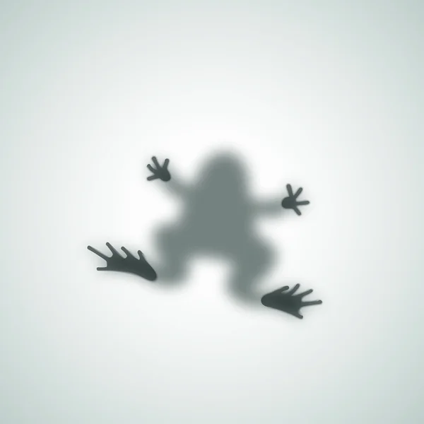 Gambar Vektor Abstrak Toad Silhouette Shadow Difusi. Kodok Duduk di Kaca Matte . - Stok Vektor