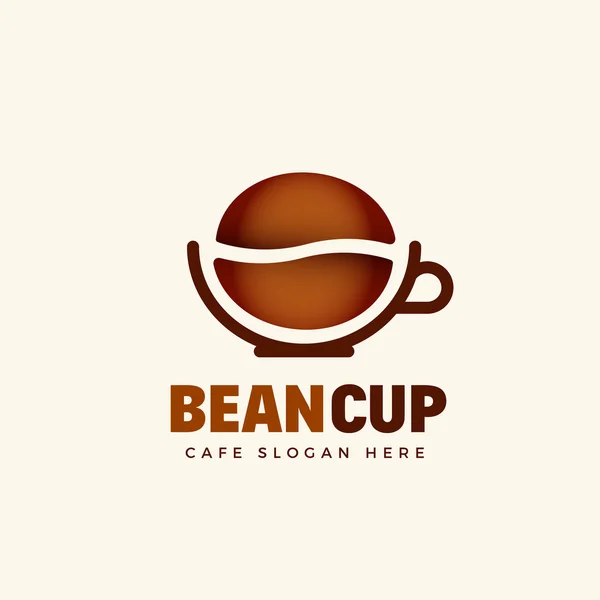 BeanCup Abstract Vector Cafe Logo Template. Grain and a Cup with Coffee Symbol Concept. — Stock Vector