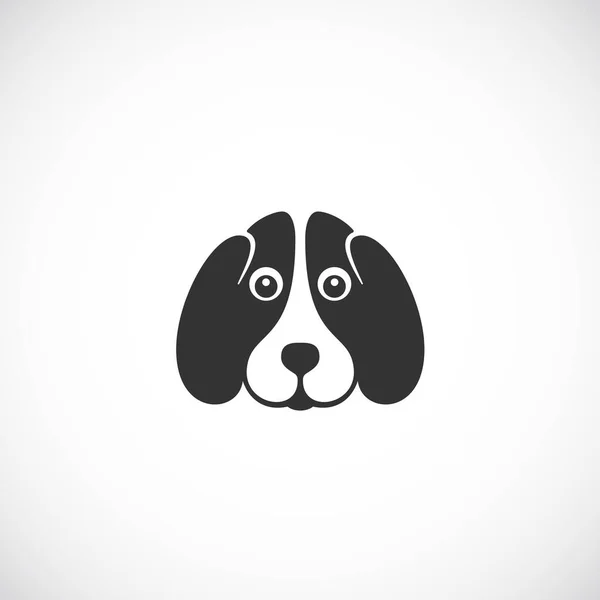 Espaço negativo Dog Vector sinal Emblema ou modelo de logotipo. Cara de Beagle bonito em conceito de estilo plano. Bom para programas de cuidados de animais de estimação, lojas e lojas. — Vetor de Stock