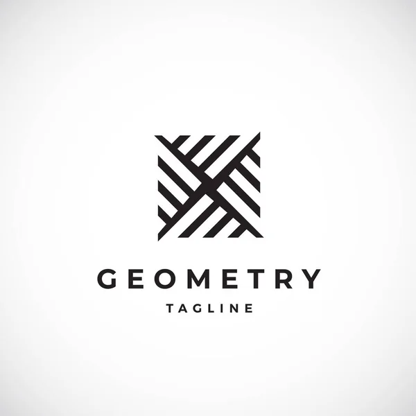 Abstract Geometric Minimal Vector Sign, Symbol or Logo Template (em inglês). Conceito moderno Emblema com tipografia. — Vetor de Stock