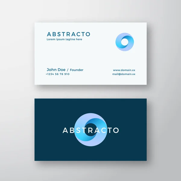 Loop Circle Signo de vector abstracto o Plantilla de logotipo y tarjeta de visita. Mock Up realista estacionario premium. Signo de geometría de gradiente moderno. — Archivo Imágenes Vectoriales