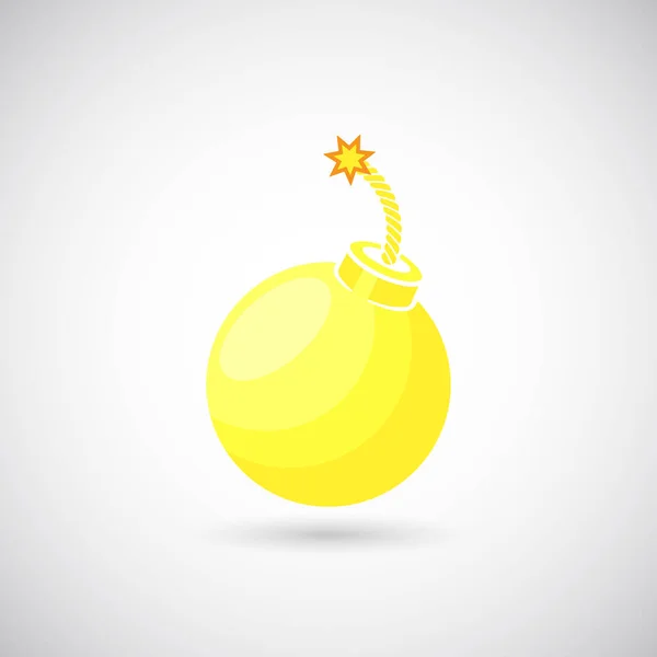 Brandende Wire Yellow Bomb Icon. Abstract vectorteken, embleem of Logo-sjabloon. Modern Minimalistisch Aftellen of Ontploffen Symbool. — Stockvector