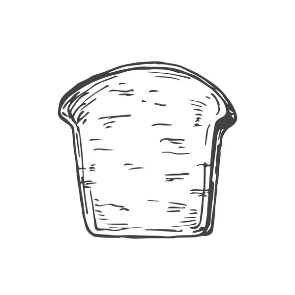 Vektorová skica pekárny. Ručně kreslené ilustrace kusu toastového chleba. Izolované — Stockový vektor