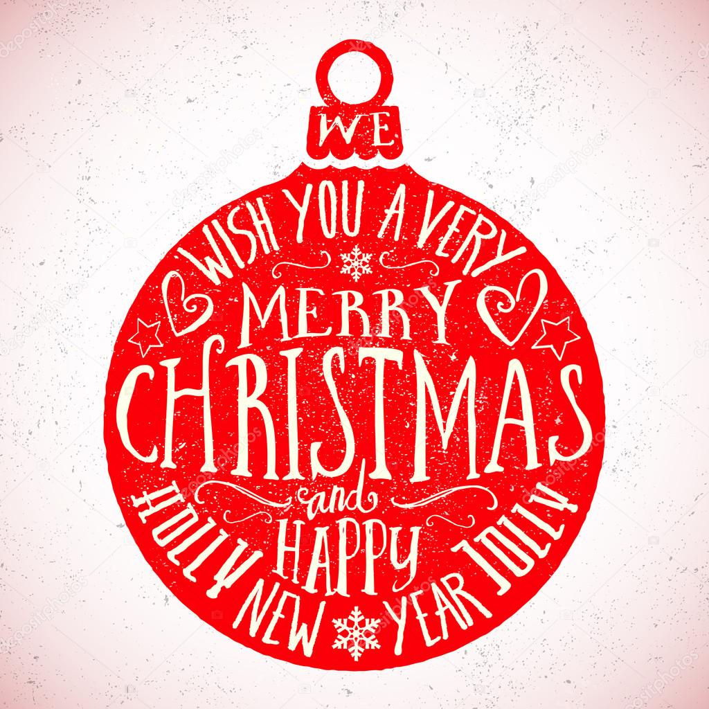 Vintage Typography Vector Christmas Card