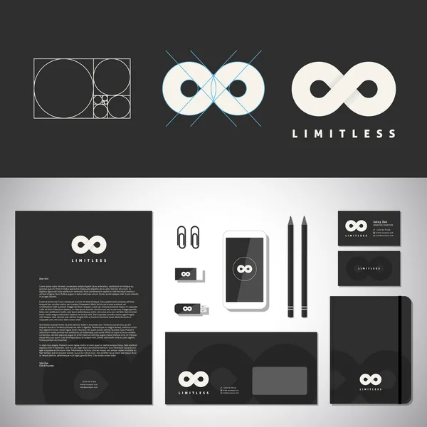 Limitless Abstract Logo Template and Identity — Stock Vector