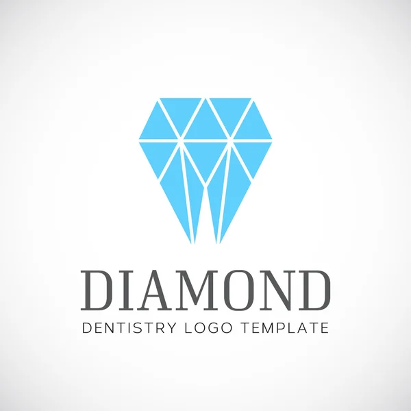 Diente de odontología de diamante abstracto Vector Logo plantilla — Vector de stock