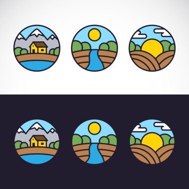 Doğa manzara Logo şablonu koymak