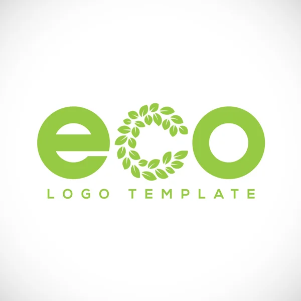 Eco Leaf Abstract Vector Logo Template — Stock Vector