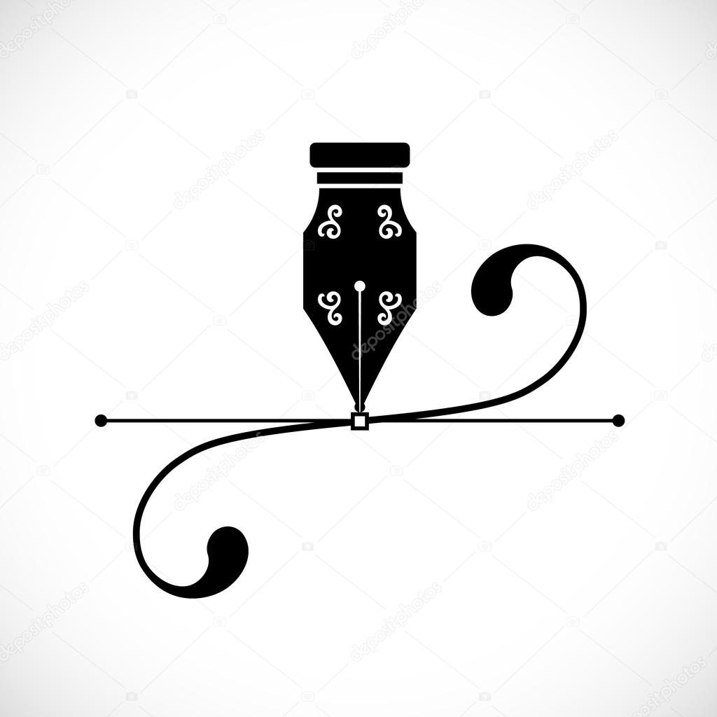 Ink Pen Anchor Point With Handles or Bezier Curve Concept Vector Icon