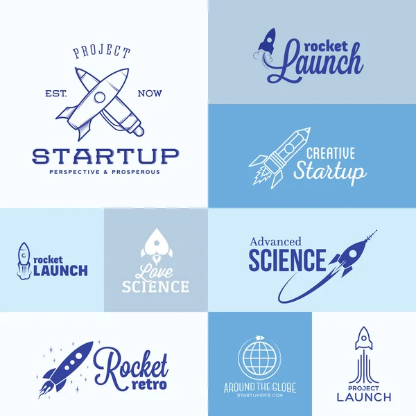 Vector Rocket Logo Set — Stock Vector