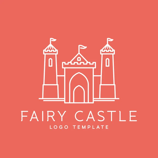 Πρότυπο λογότυπο φορέα στυλ γραμμών αφηρημένη κάστρο παραμύθι νεράιδα — Διανυσματικό Αρχείο