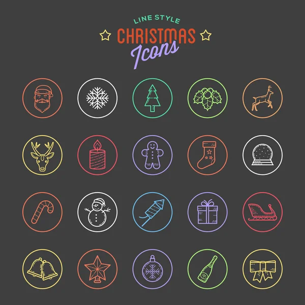 Conjunto de iconos de Navidad y año nuevo — Stockvector