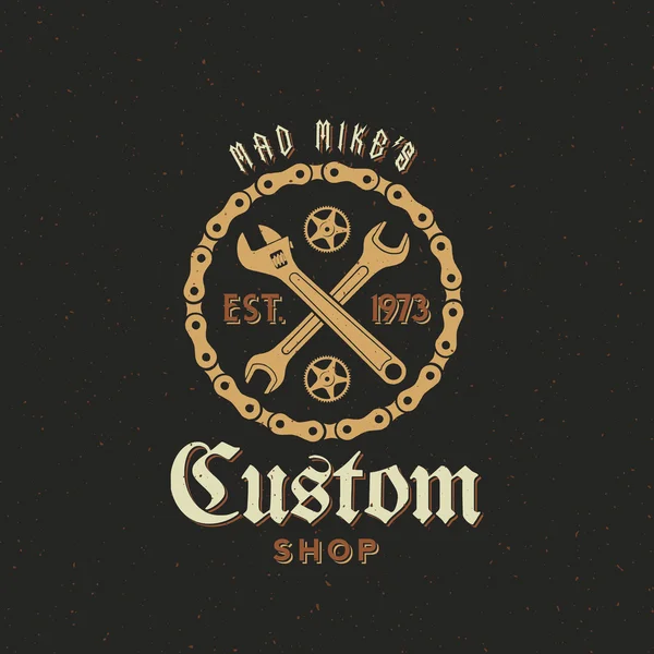 Retro wektor rower sklep niestandardowe etykiety lub Logo Design — Wektor stockowy