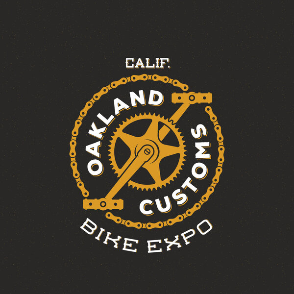 Retro Vector Bike Custom Show Expo Label or Logo Design