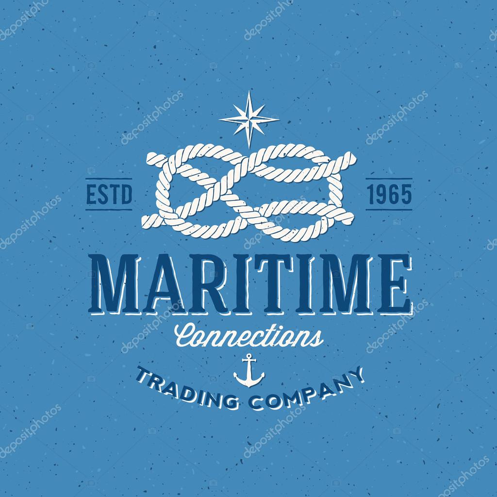 Retro Navy Trading Company Vector Label or Logo Template with Textured Background. Also Good for T-shirt Print, etc
