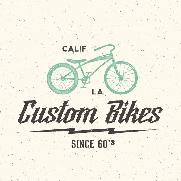 Etiqueta de vectores retro de bicicleta personalizada o plantilla de logotipo — Vector de stock