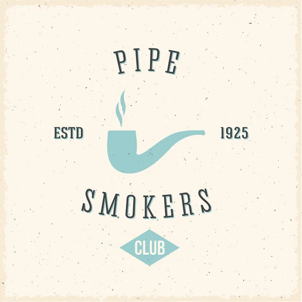 Tubulação fumantes clube abstrato Vintage etiqueta ou logotipo modelo — Vetor de Stock