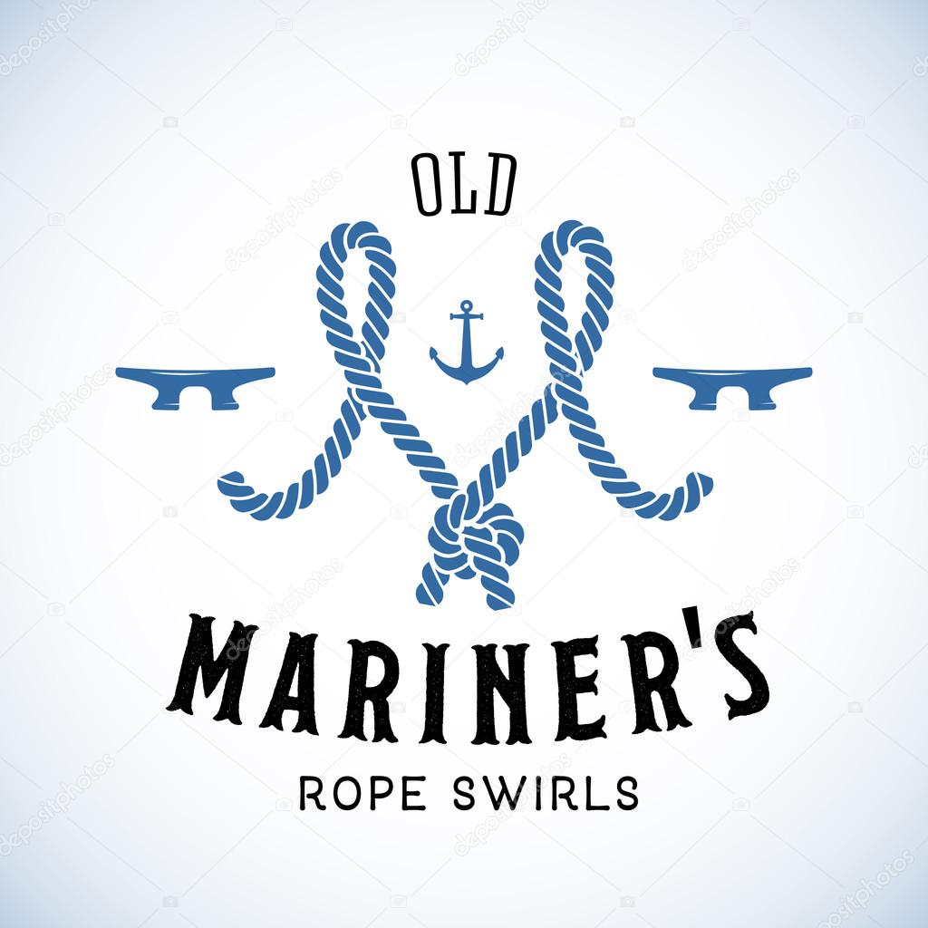 Old Mariner Abstract Vector Retro Logo Template or Vintage Label with Typography