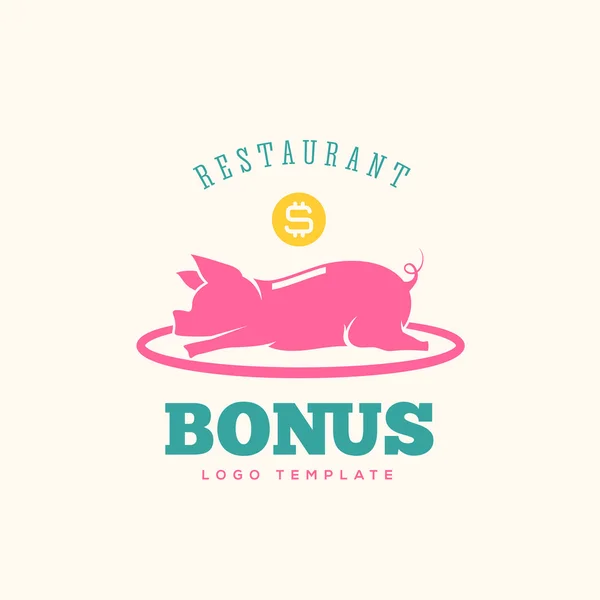 Restaurant Bonus abstrakte Vektor-Etikett oder Logo-Vorlage. — Stockvektor