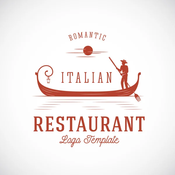 Italian Restaurant Abstract Vector Concept Logo Template. — Stock Vector