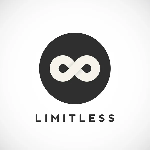 Abstract Vector Limitless Symbol, Icon or a Logo Template. Soft Shadows. Isolated — Διανυσματικό Αρχείο